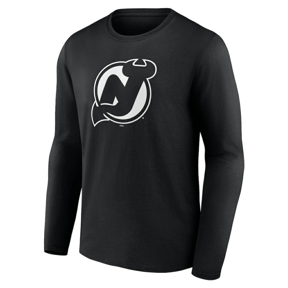 New Jersey Devils Personalized Name & Number Monochrome Long Sleeve T-Shirt Black