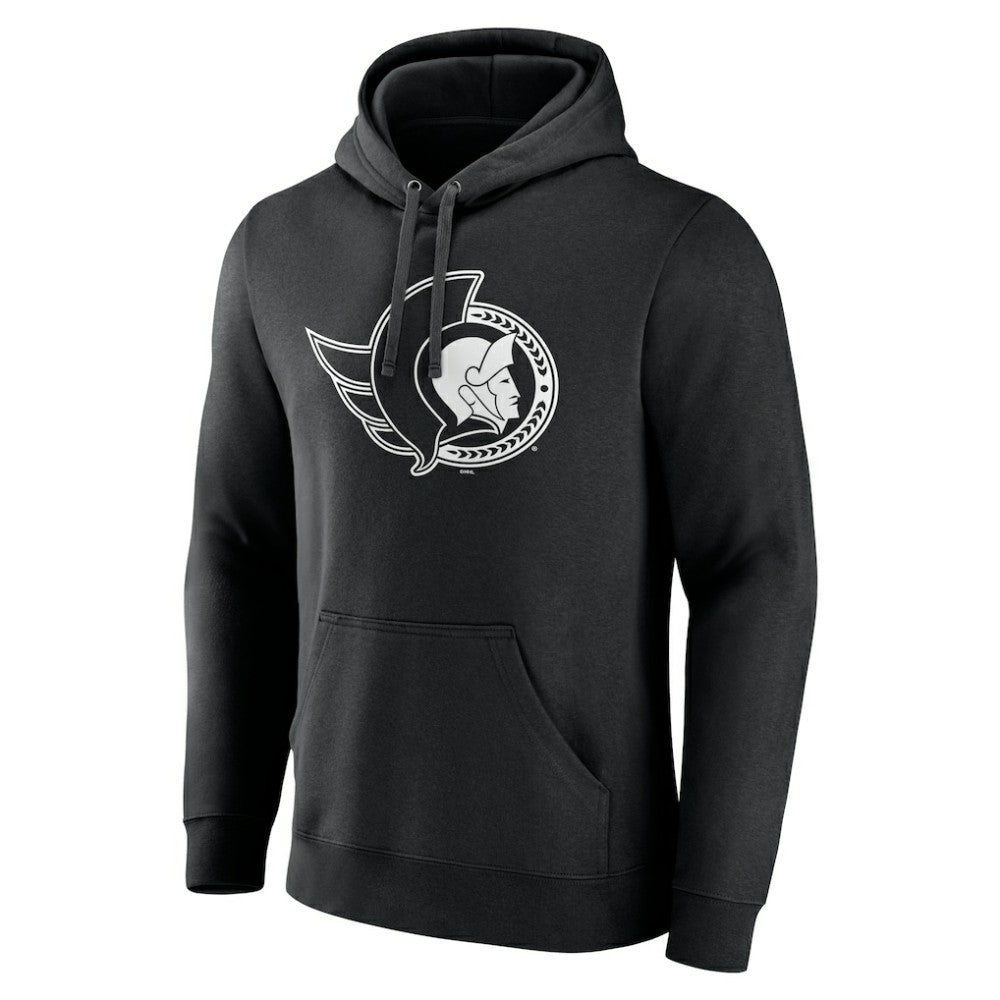 Ottawa Senators Personalized Name & Number Monochrome Pullover Hoodie Black