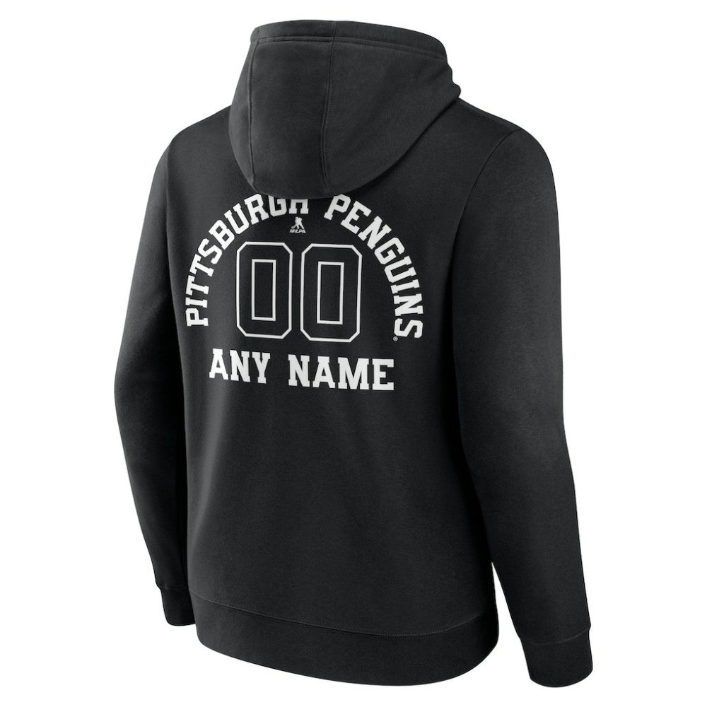 Pittsburgh Penguins Personalized Name & Number Monochrome Pullover Hoodie Black