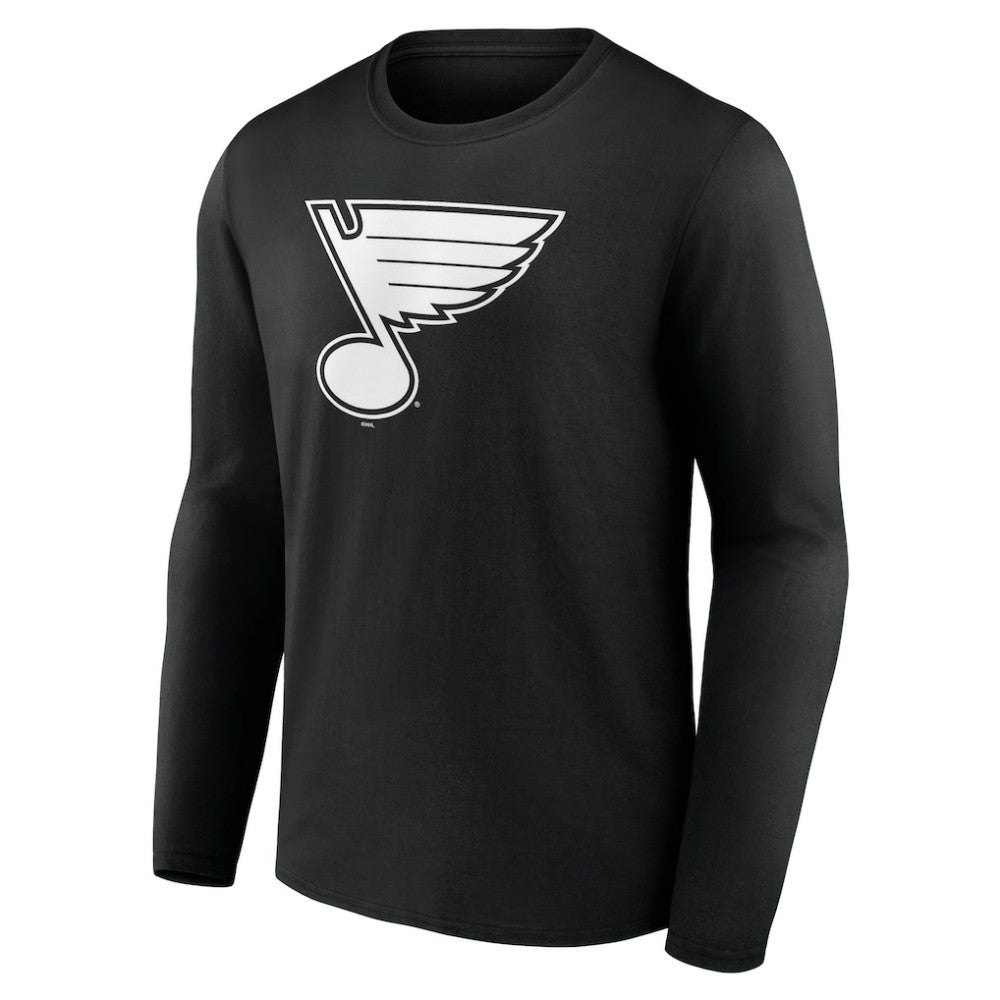 St. Louis Blues Personalized Name & Number Monochrome Long Sleeve T-Shirt Black