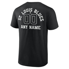 St. Louis Blues Personalized Name & Number Monochrome T-Shirt Black