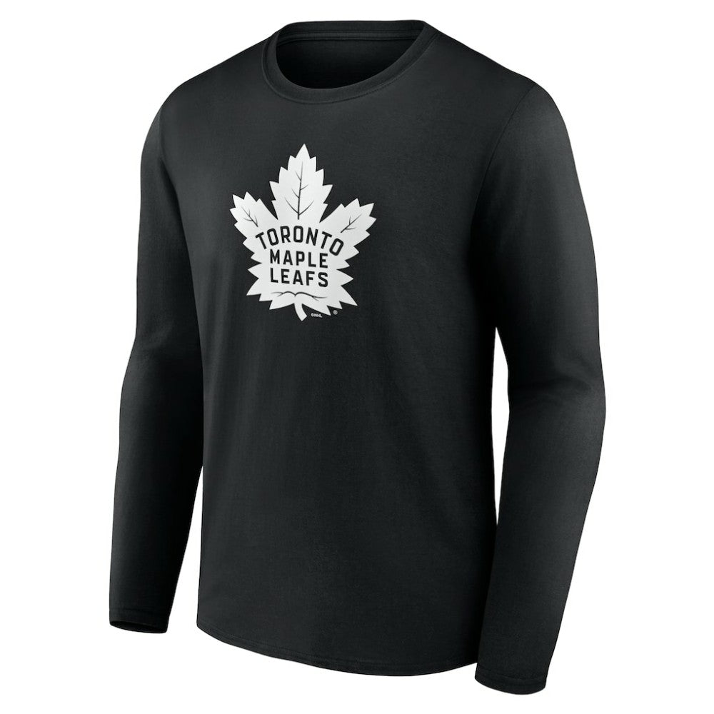Toronto Maple Leafs Personalized Name & Number Monochrome Long Sleeve T-Shirt Black