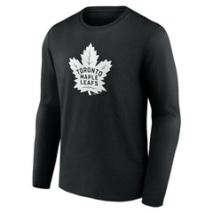 Toronto Maple Leafs Personalized Name & Number Monochrome Long Sleeve T-Shirt Black