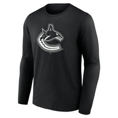 Vancouver Canucks Personalized Name & Number Monochrome Long Sleeve T-Shirt Black