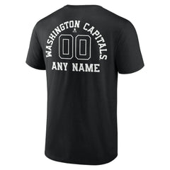 Washington Capitals Personalized Name & Number Monochrome T-Shirt Black