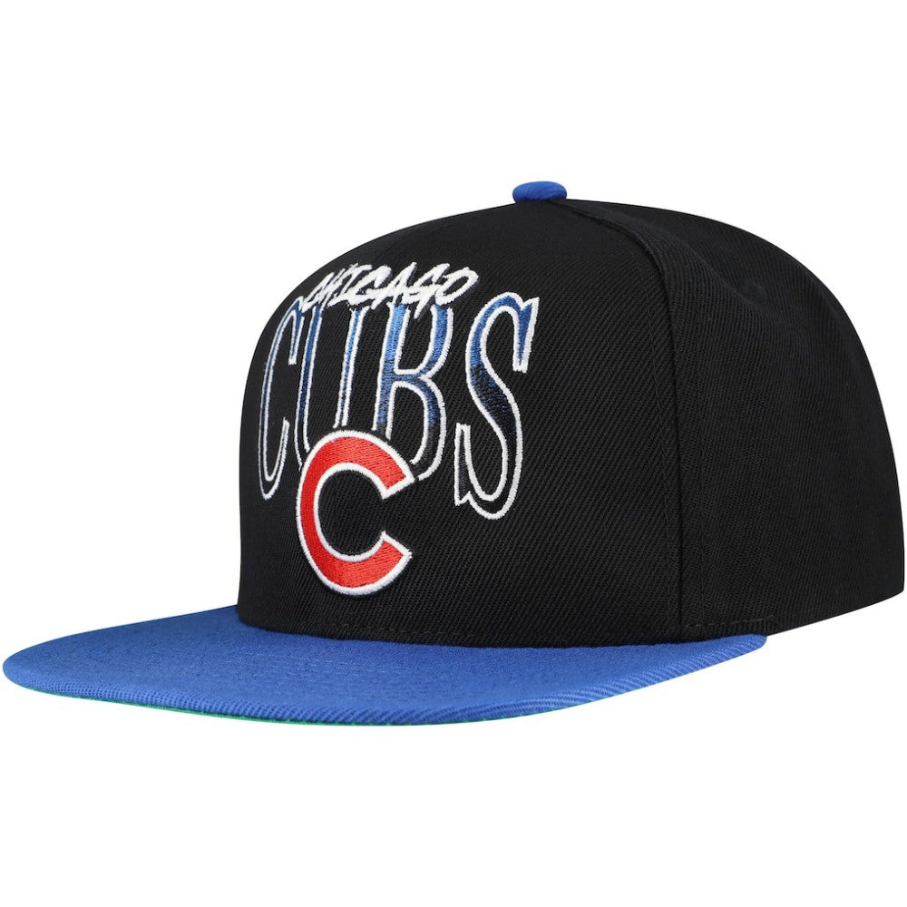 Chicago Cubs Rise Up Snapback Hat Black | Mitchell & Ness