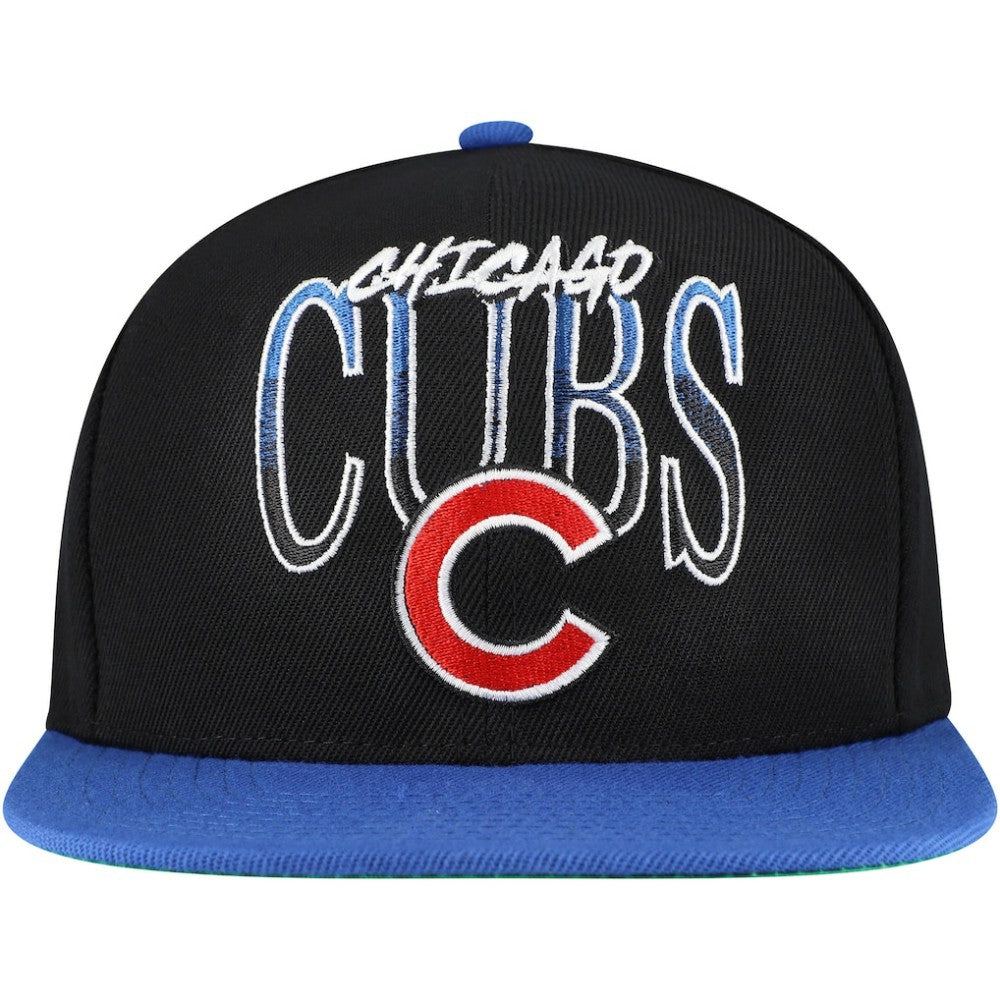 Chicago Cubs Rise Up Snapback Hat Black | Mitchell & Ness