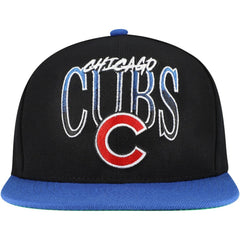 Chicago Cubs Rise Up Snapback Hat Black | Mitchell & Ness