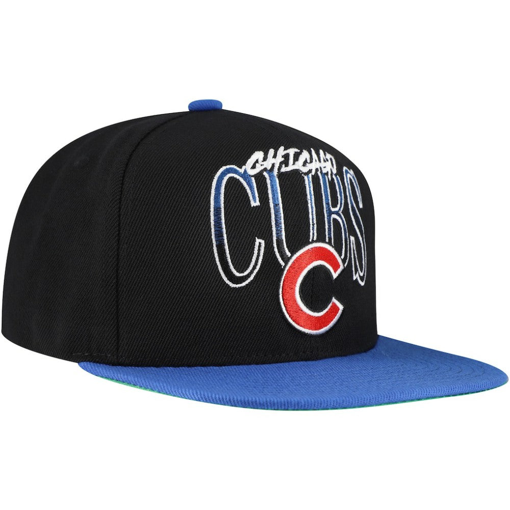 Chicago Cubs Rise Up Snapback Hat Black | Mitchell & Ness