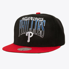 Philadelphia Phillies Rise Up Snapback Hat Black | Mitchell & Ness