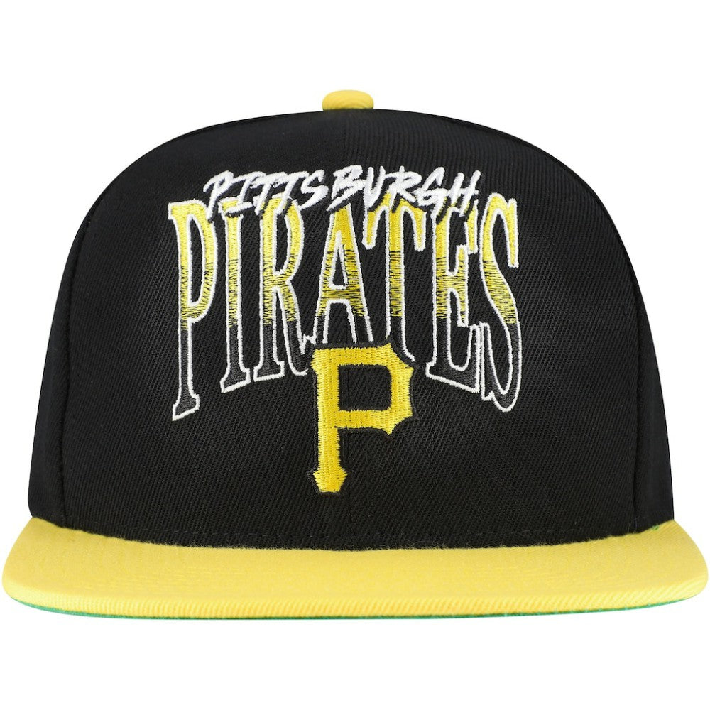 Pittsburgh Pirates Rise Up Snapback Hat Black | Mitchell & Ness