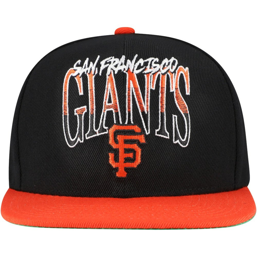 San Francisco Giants Rise Up Snapback Hat Black | Mitchell & Ness