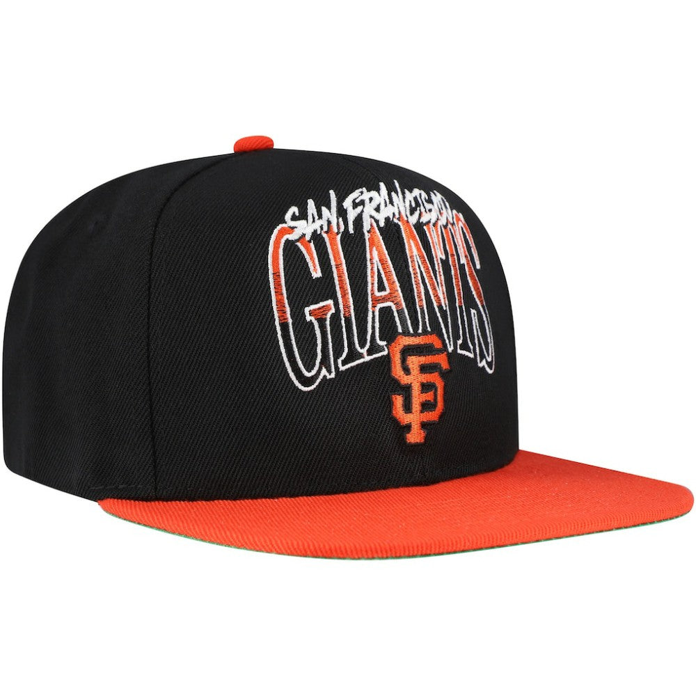 San Francisco Giants Rise Up Snapback Hat Black | Mitchell & Ness