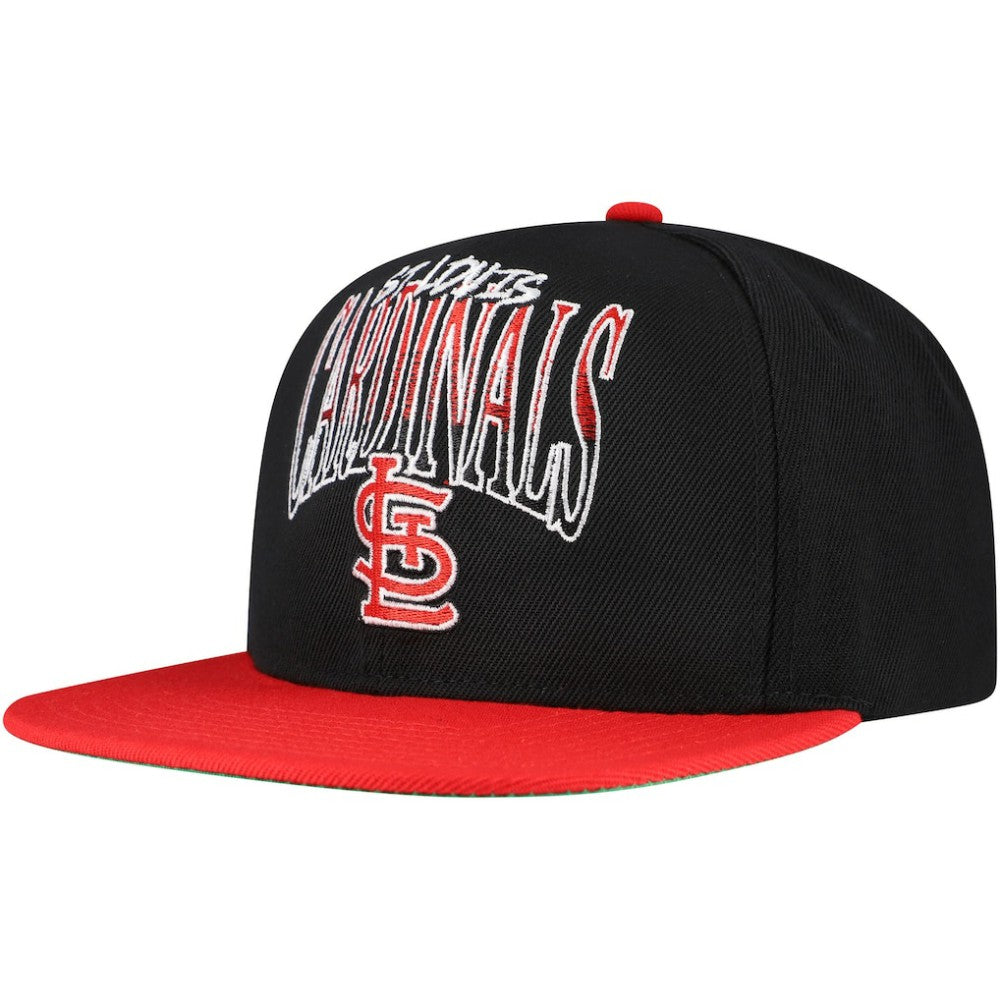 St. Louis Cardinals Rise Up Snapback Hat Black | Mitchell & Ness