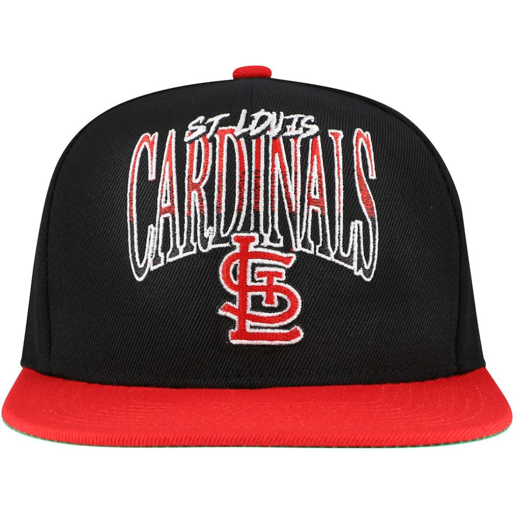 St. Louis Cardinals Rise Up Snapback Hat Black | Mitchell & Ness