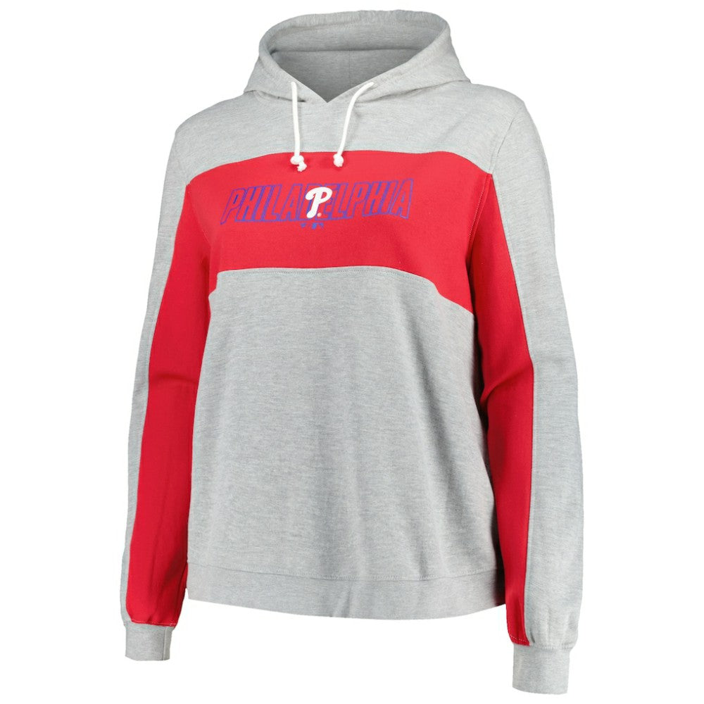 Philadelphia Phillies Profile Women's Plus Size Pullover Jersey Hoodie Heather Gray