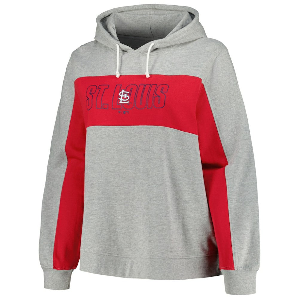 St. Louis Cardinals Profile Women's Plus Size Pullover Jersey Hoodie Heather Gray