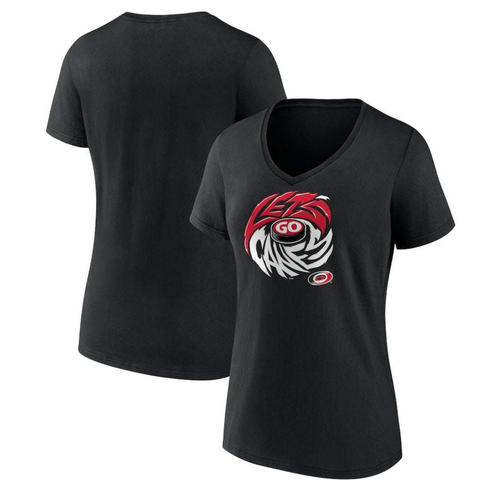 Carolina Hurricanes Women's Native V-Neck T-Shirt Black