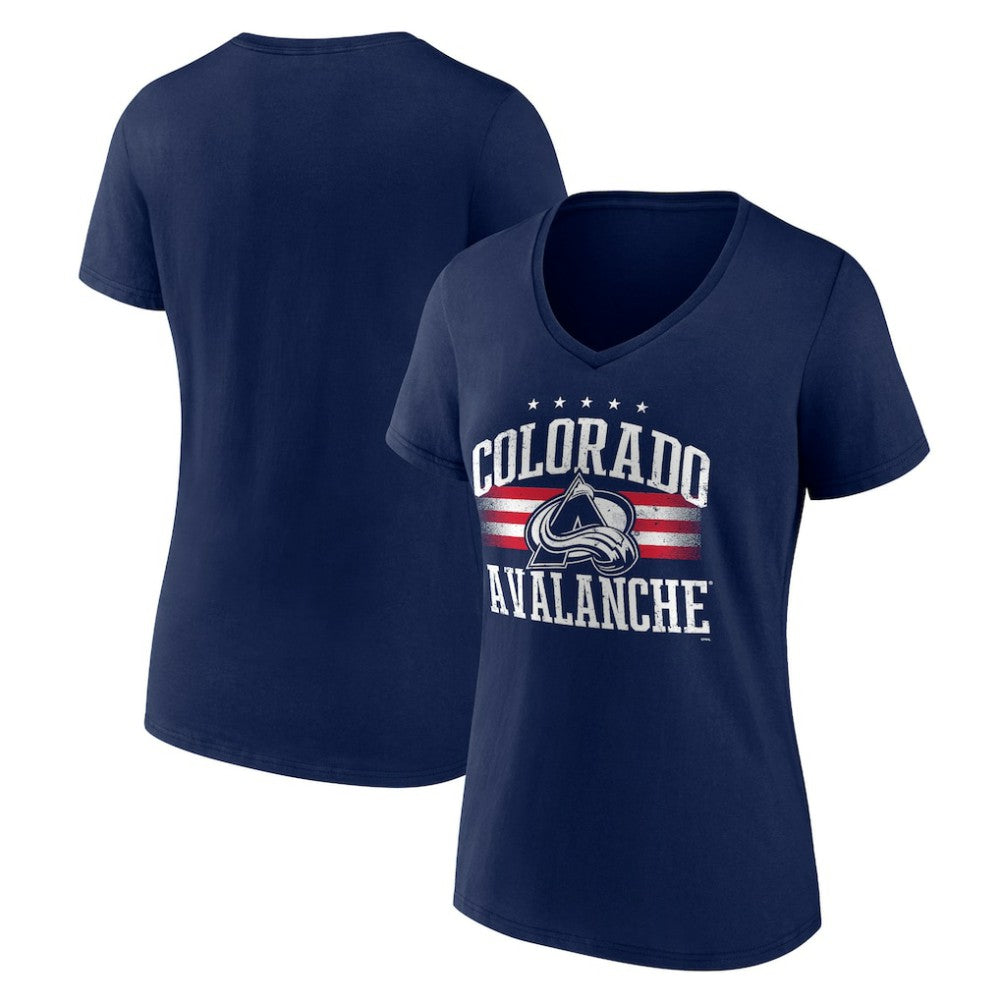 Colorado Avalanche Women's Americana Team V-Neck T-Shirt Navy