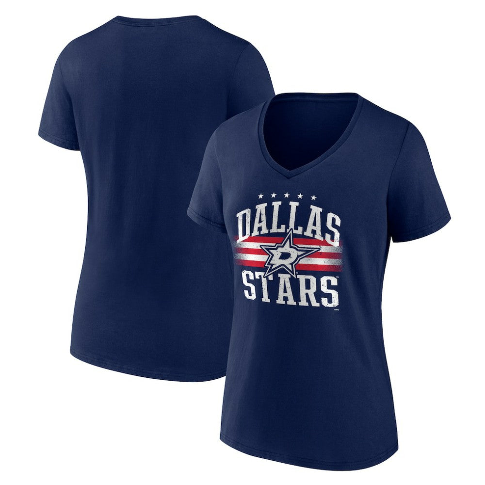 Dallas Stars Women's Americana Team V-Neck T-Shirt Navy
