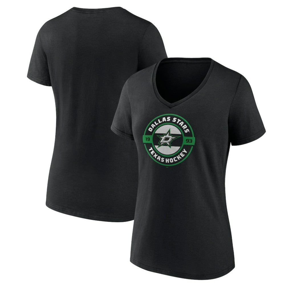 Dallas Stars Women's Native V-Neck T-Shirt Black