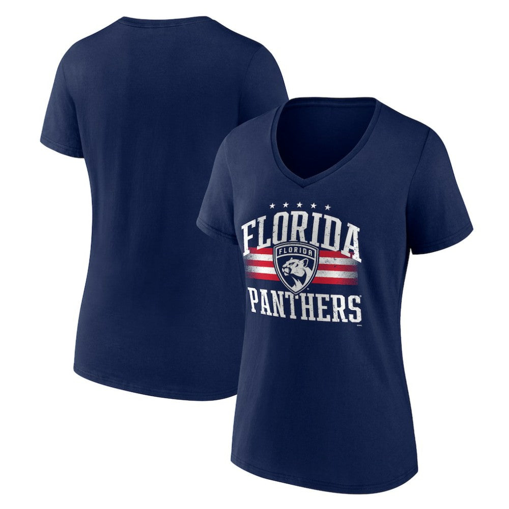 Florida Panthers Women's Americana Team V-Neck T-Shirt Navy