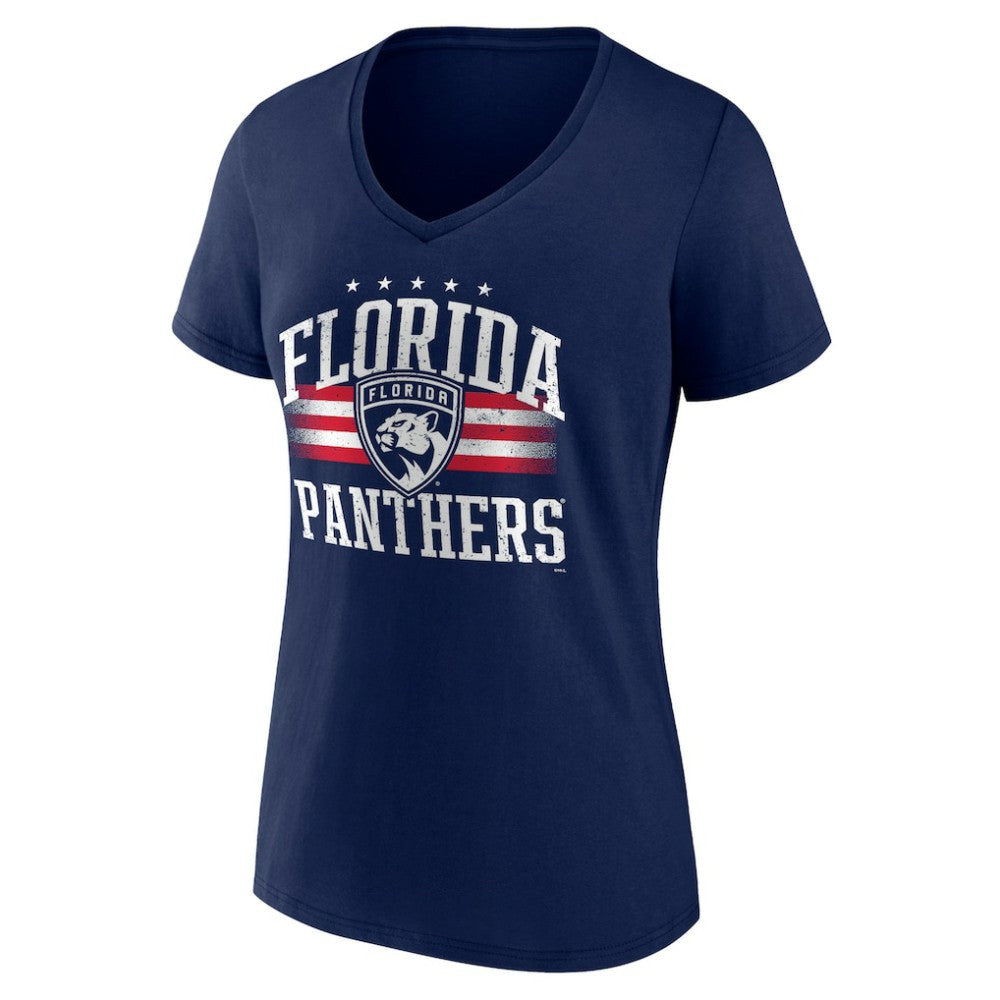 Florida Panthers Women's Americana Team V-Neck T-Shirt Navy