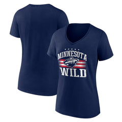 Minnesota Wild Women's Americana Team V-Neck T-Shirt Navy