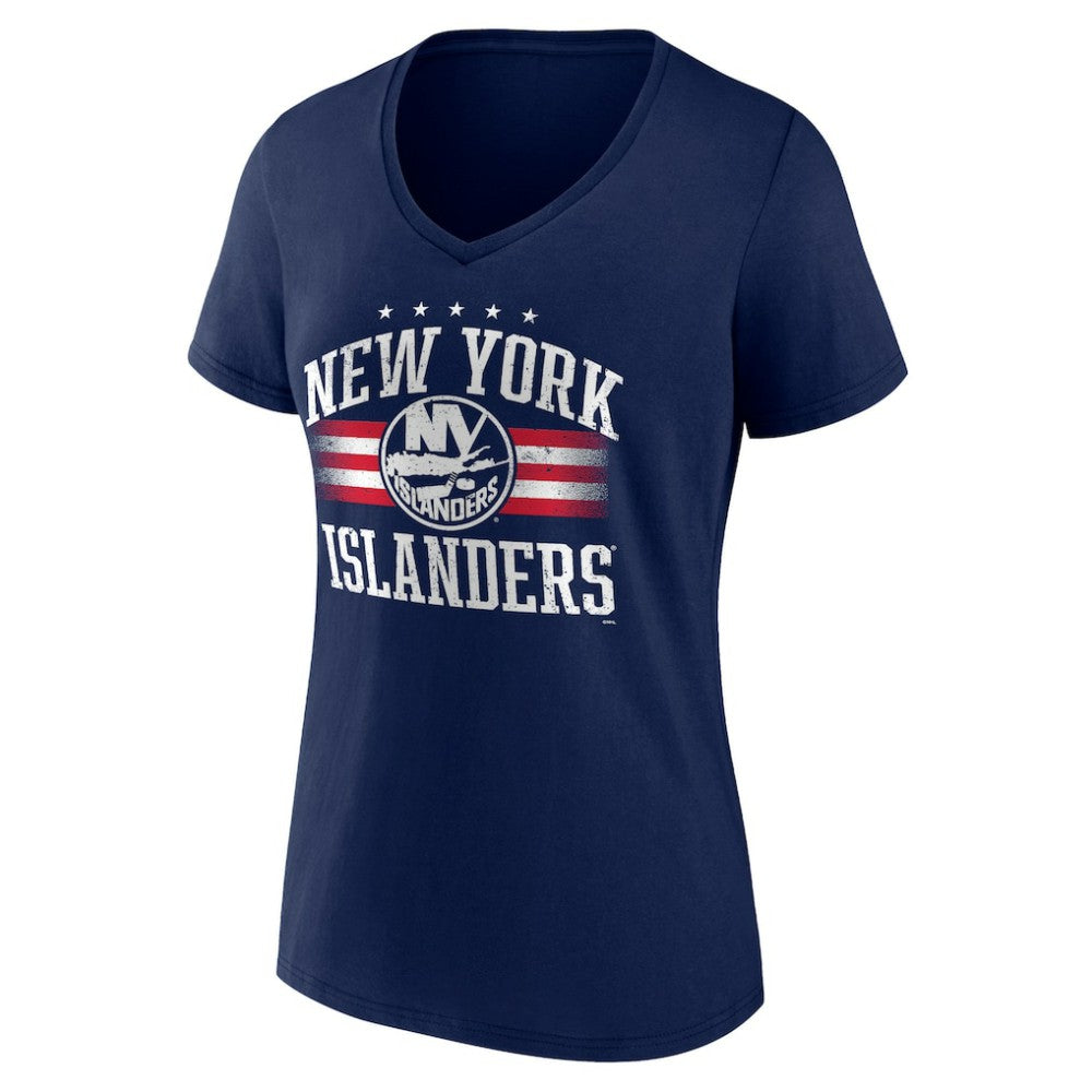 New York Islanders Women's Americana Team V-Neck T-Shirt Navy