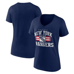 New York Rangers Women's Americana Team V-Neck T-Shirt Navy