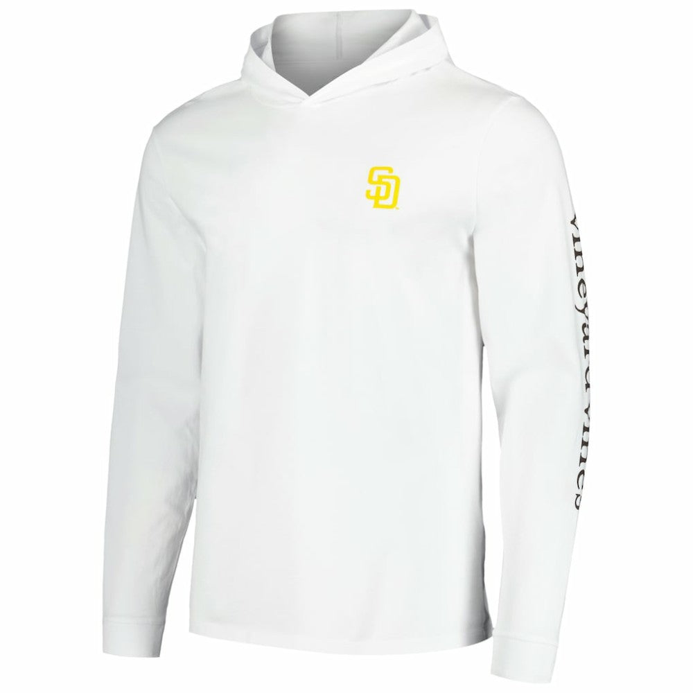 San Diego Padres Vineyard Vines Long Sleeve Hoodie T-Shirt White