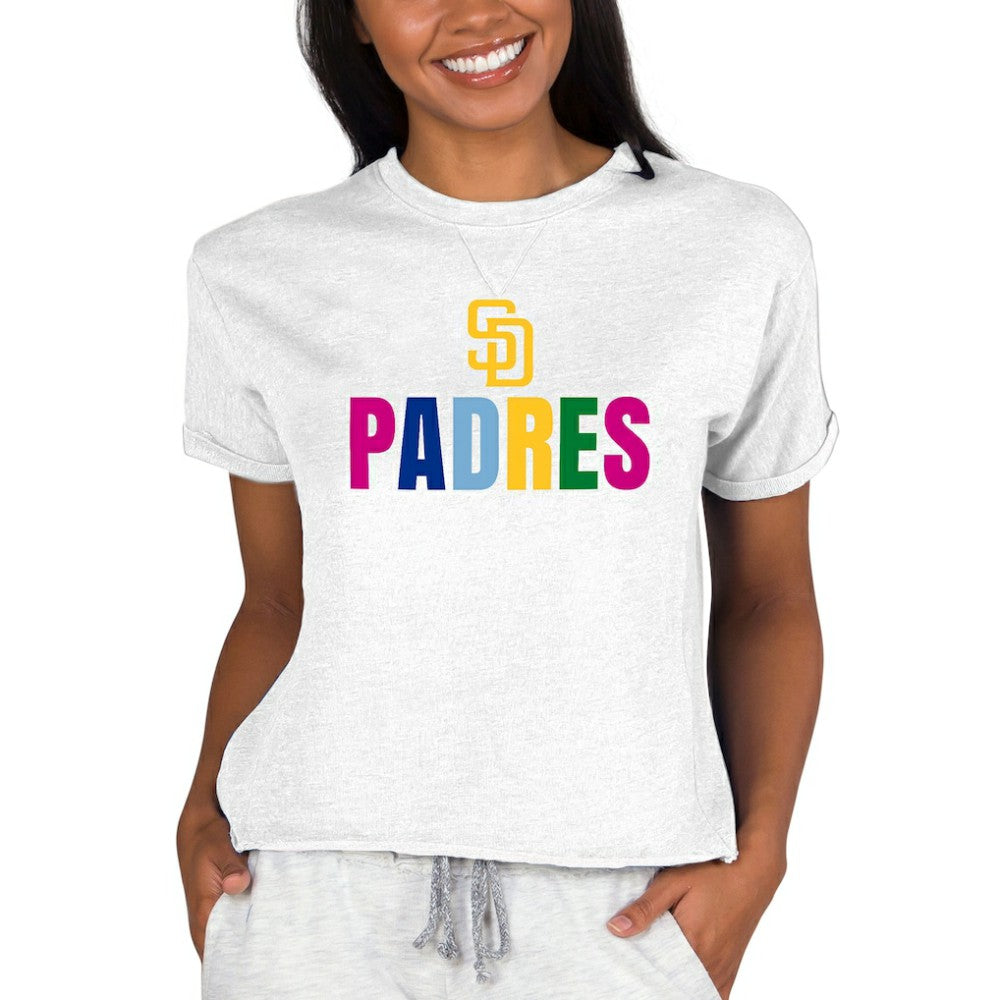 San Diego Padres Concepts Sport Women's Mainstream Terry Sweatshirt Oatmeal