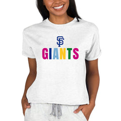 San Francisco Giants Concepts Sport Women's Mainstream Terry Sweatshirt Oatmeal