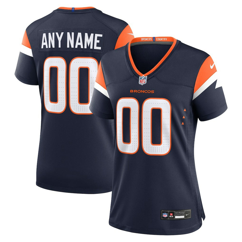 Denver Broncos Women's Alternate Mile High Collection Custom Game Jersey - Navy
