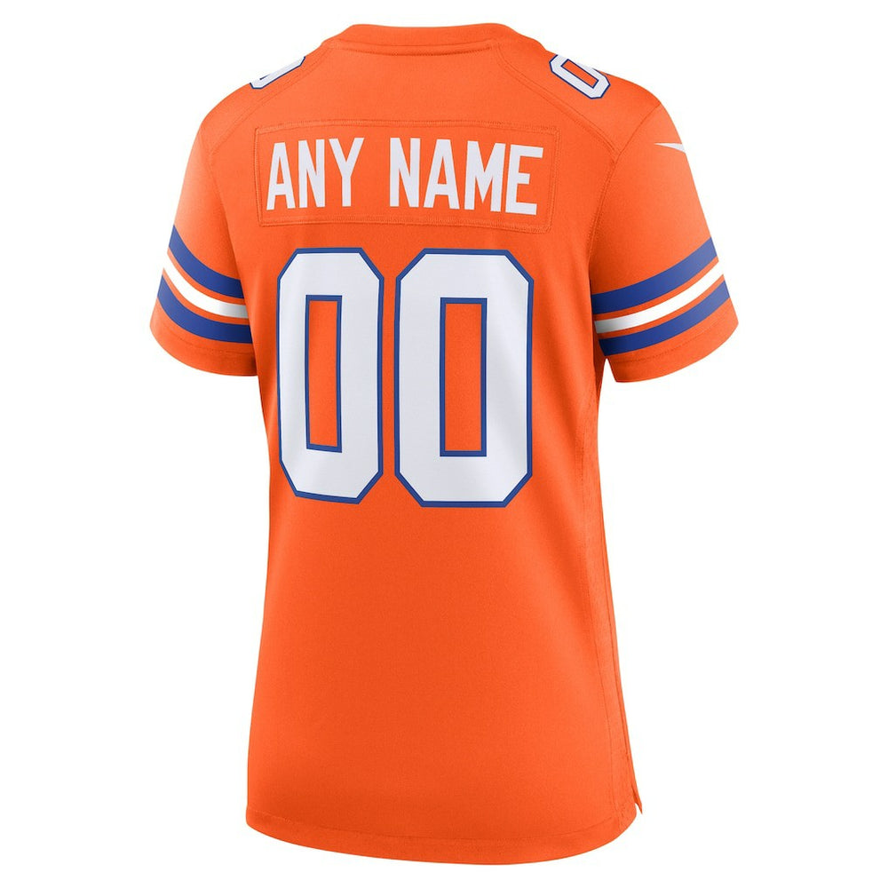 Denver Broncos Women's Mile High Collection 1977 Throwback Custom Game Jersey - Orange