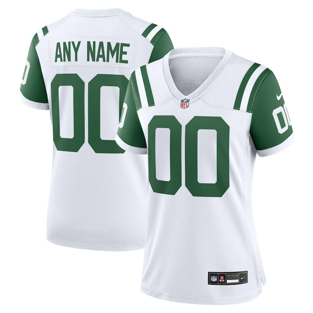 New York Jets Women's Classic Alternate Custom Replica Jersey - White