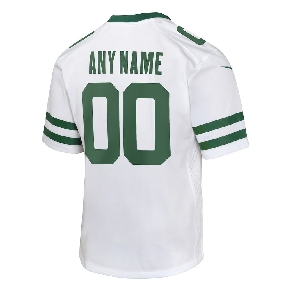 New York Jets Youth Custom Game Jersey - Legacy White