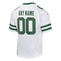 New York Jets Youth Custom Game Jersey - Legacy White