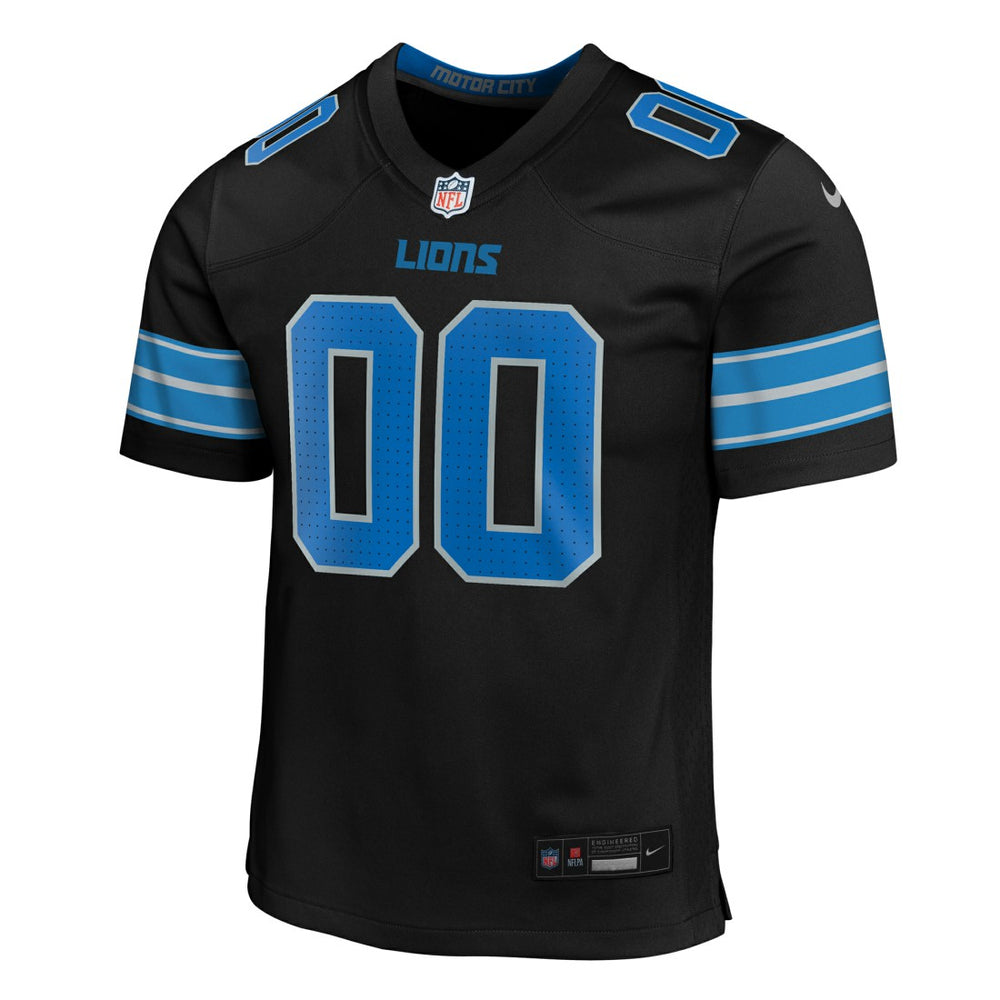 Detroit Lions Youth Alternate Custom Game Jersey - Black
