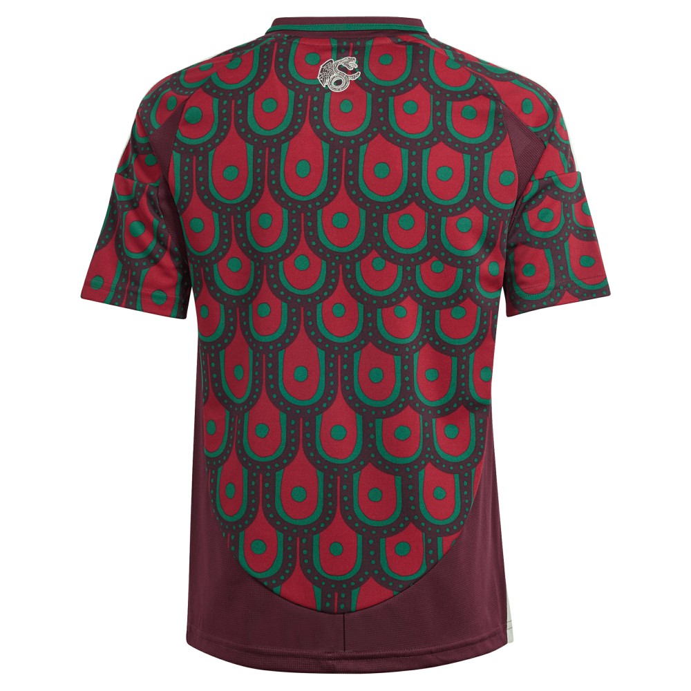 Mexico National Team Youth 2024 Home Replica Jersey Burgundy - Adidas