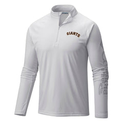 San Francisco Giants Terminal Tackle Omni-Shade Raglan Quarter-Zip Pullover Top White | Columbia