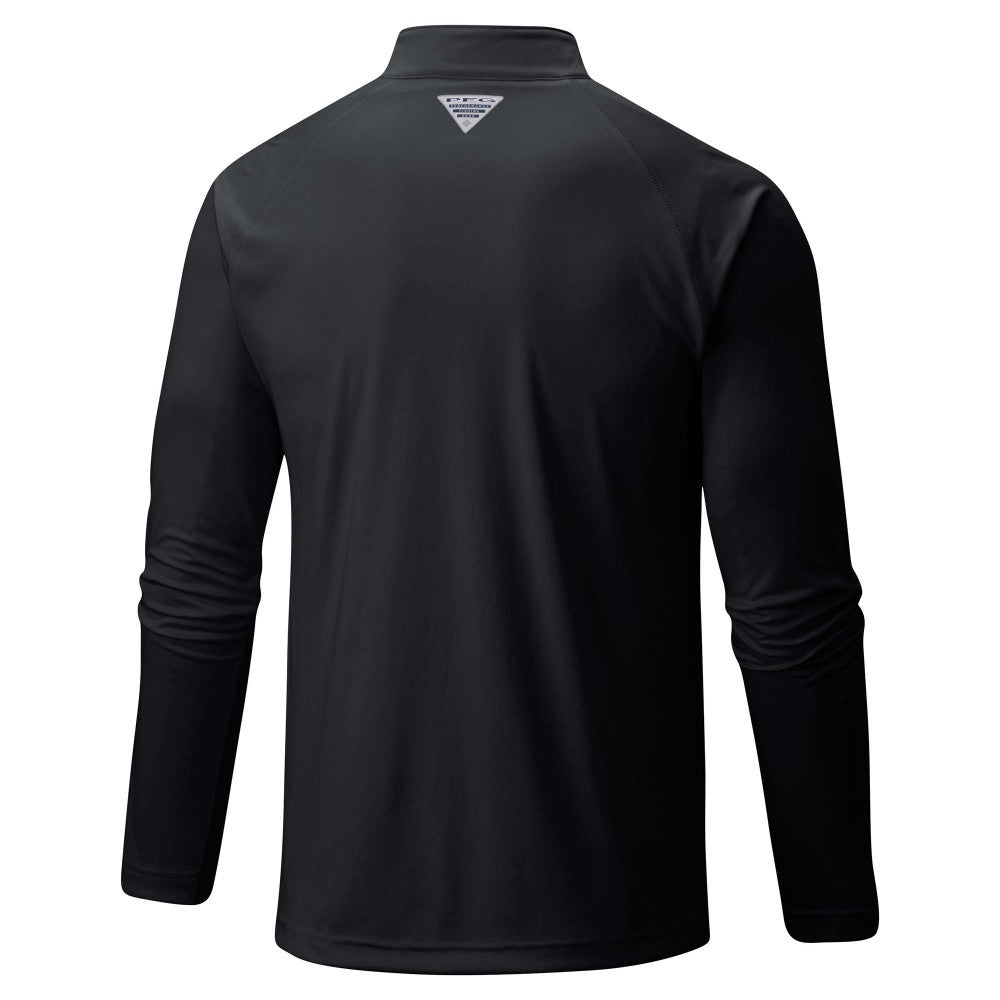 Cincinnati Reds Terminal Tackle Omni-Shade Raglan Quarter-Zip Pullover Top Black | Columbia