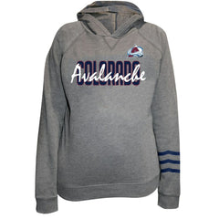 Colorado Avalanche Fanatics Women's Plus Size Lightweight Fleece Raglan Pullover Hoodie Heather Gray