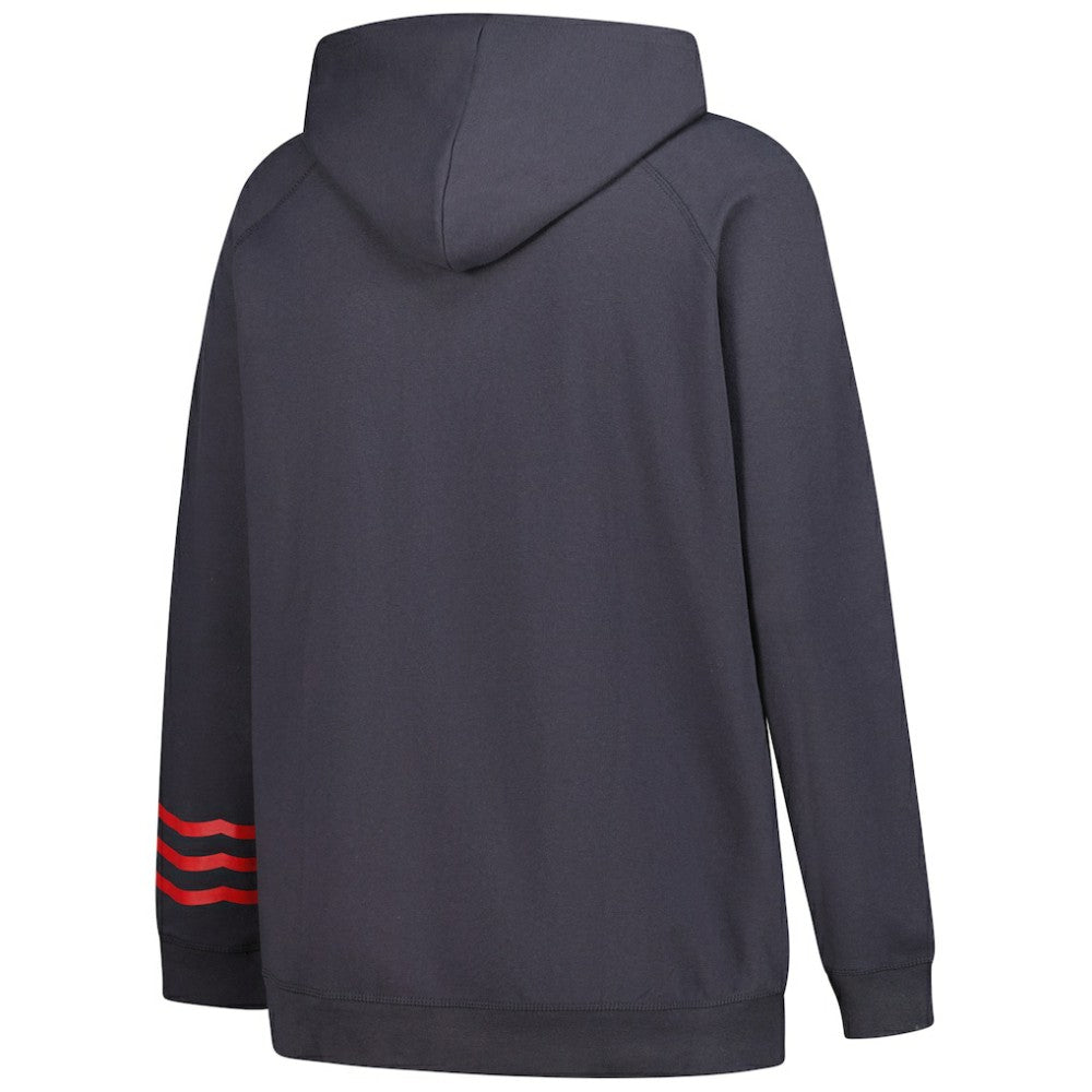 Washington Capitals Fanatics Women's Plus Size Lightweight Fleece Raglan Pullover Hoodie Charcoal