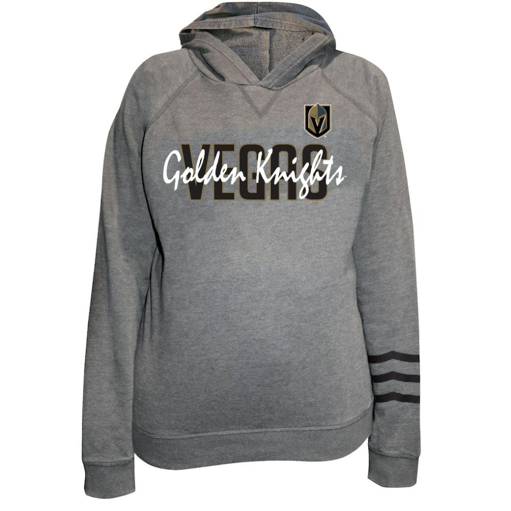 Vegas Golden Knights Fanatics Women's Plus Size Lightweight Fleece Raglan Pullover Hoodie Heather Gray