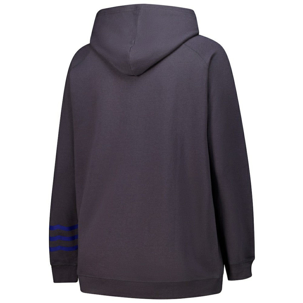 Toronto Maple Leafs Fanatics Women's Plus Size Lightweight Fleece Raglan Pullover Hoodie Charcoal