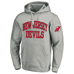 New Jersey Devils Fanatics Big & Tall Fleece Pullover Hoodie Heather Gray