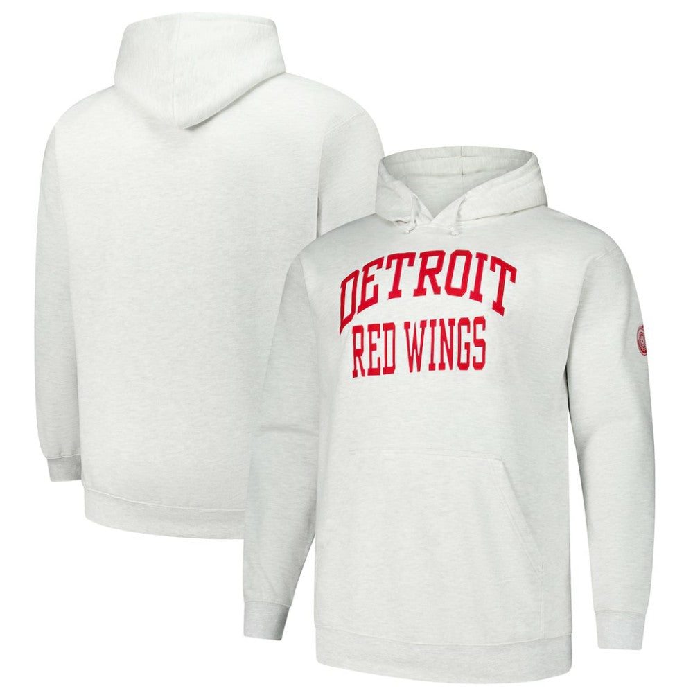 Detroit Red Wings Fanatics Big & Tall Fleece Pullover Hoodie Heather Gray