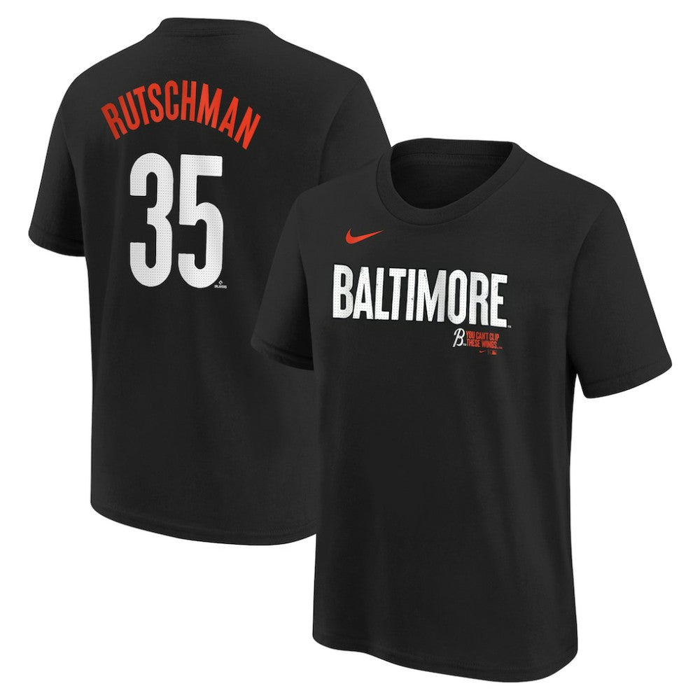 Adley Rutschman Baltimore Orioles Youth Fuse City Connect Name & Number T-Shirt Black | Nike