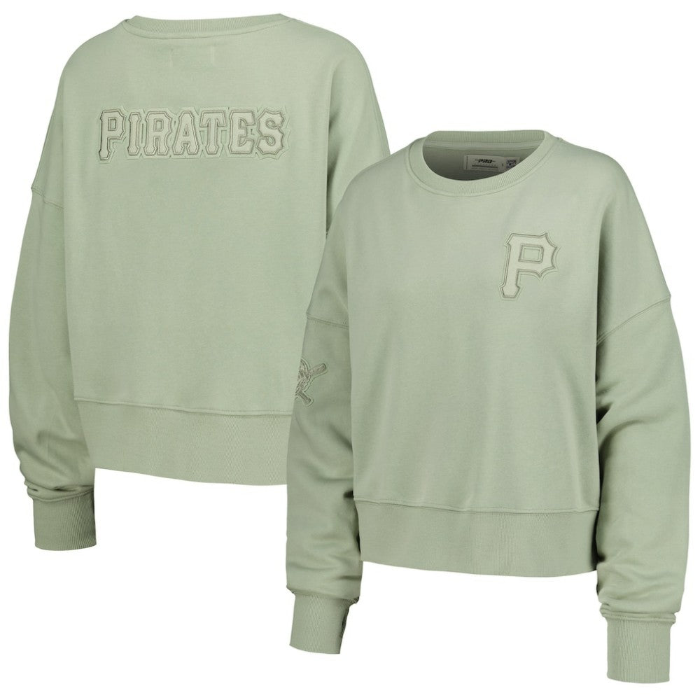 Pittsburgh Pirates Pro Standard Women's Neutral Oversized Boxy Cropped Pullover Sweatshirt Green